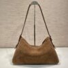 Prada Demi-lune large suede shoulder bag