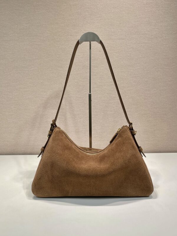Prada Demi-lune large suede shoulder bag