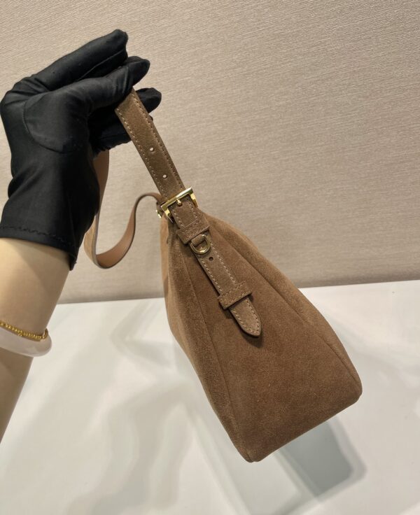 Prada Demi-lune large suede shoulder bag