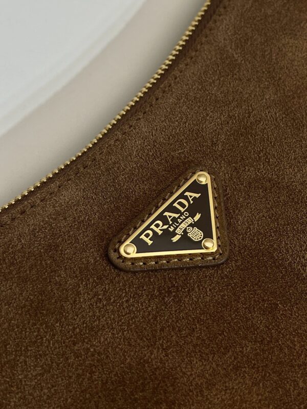Prada Demi-lune large suede shoulder bag