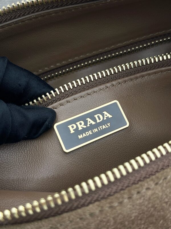 Prada Demi-lune large suede shoulder bag