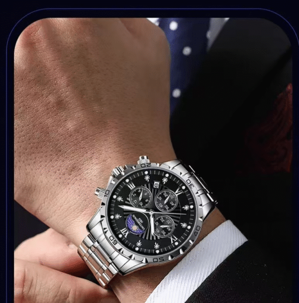 Ollshi Men's Famous Brand Automatic Mechanical Watch with Luminous Business Style and Waterproof Features